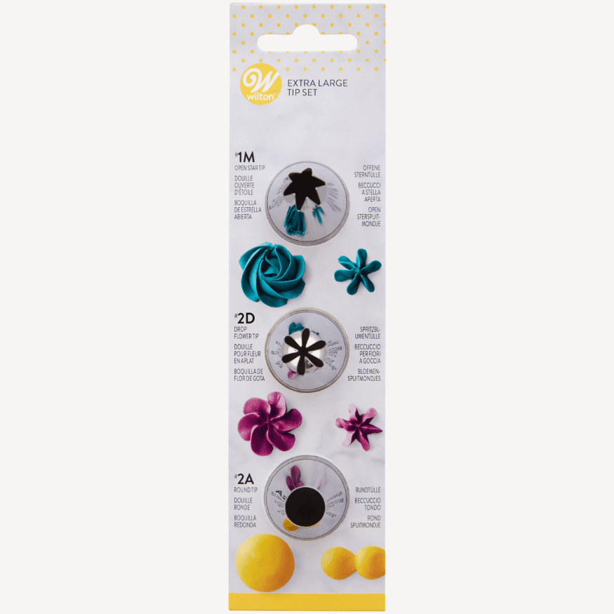 Set de douilles en inox : cannelée étoile  1M, fleur  2D et 