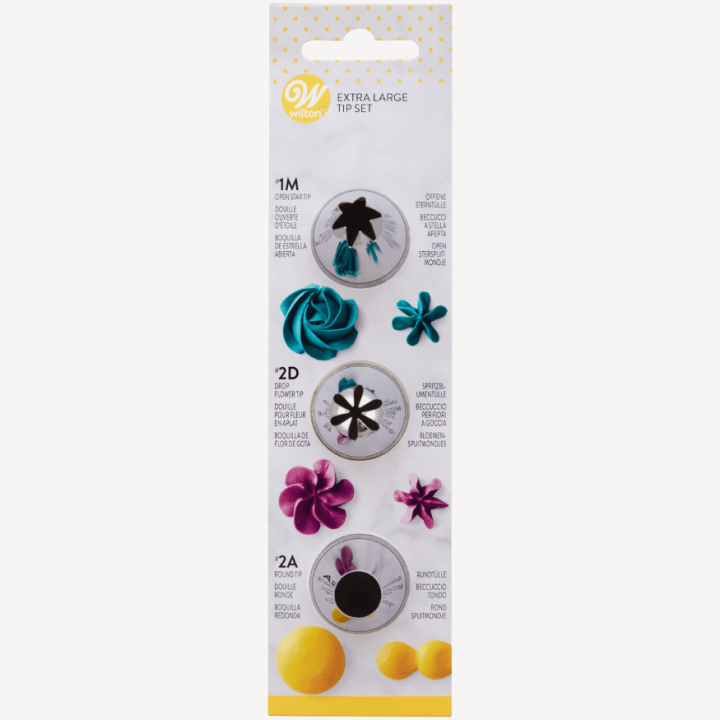 Set de douilles en inox : cannelée étoile  1M, fleur  2D et 
