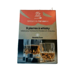 Lot de 9 Pierres à whisky 2 cm grises - Alice Délice