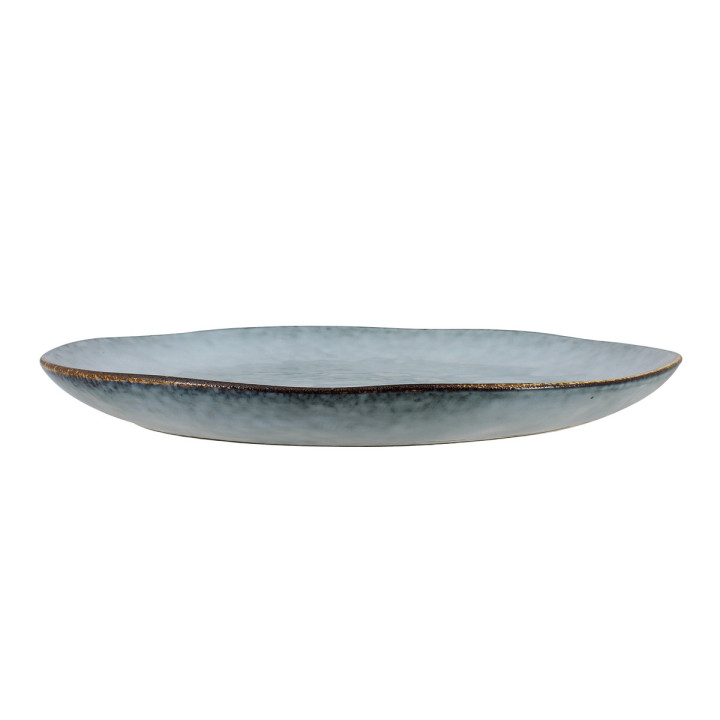 Assiette plate 27,5 cm Aronal en grès bleu - Ogo living