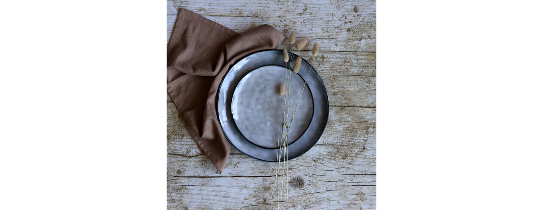 Assiette dessert 20 cm Aronal en grès bleu - Ogo living