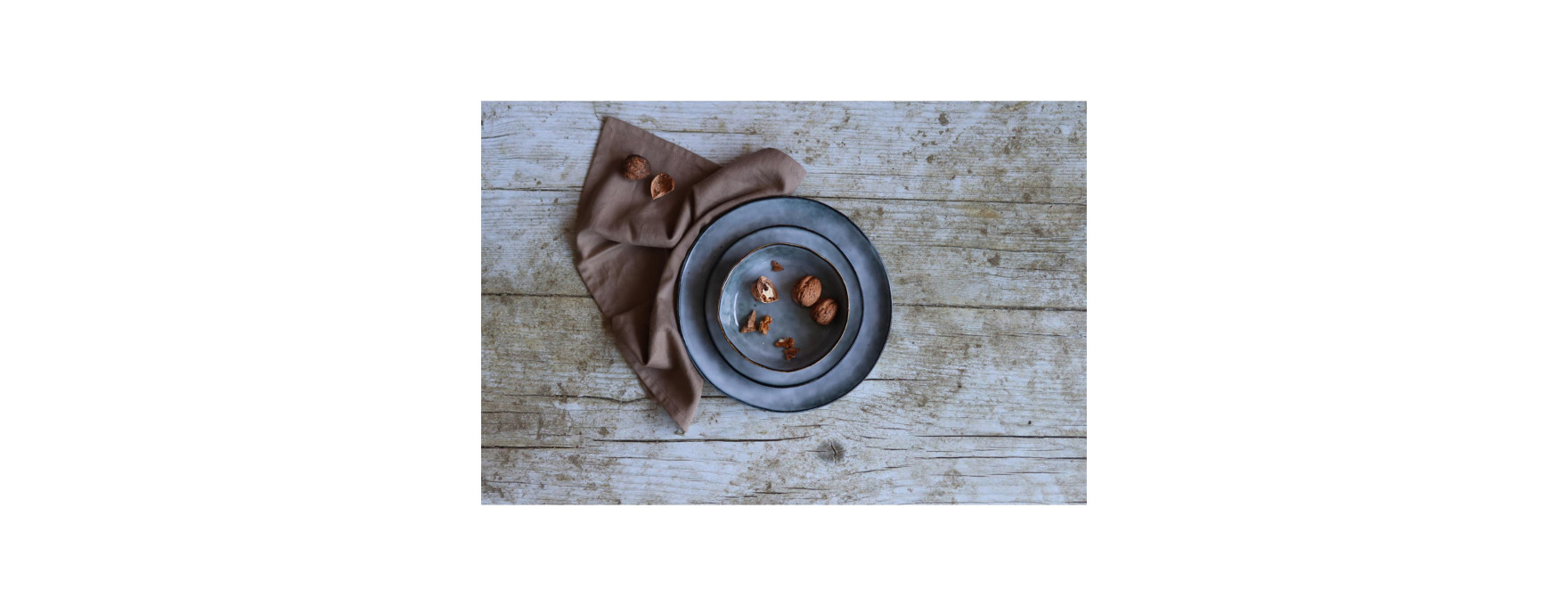 Assiette coupe 16 cm Aronal en grès bleu - Ogo living