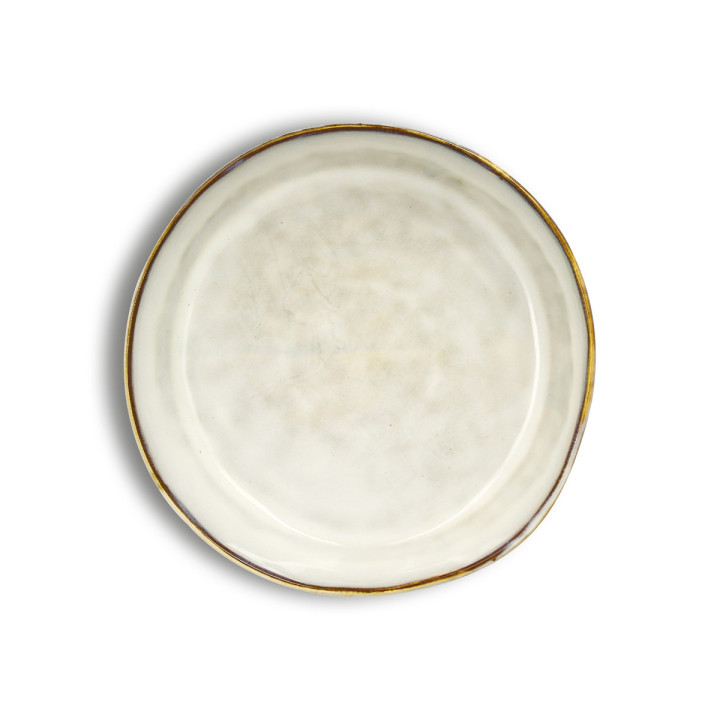 Assiette coupe 20 cm Boral en grès beige - Ogo living