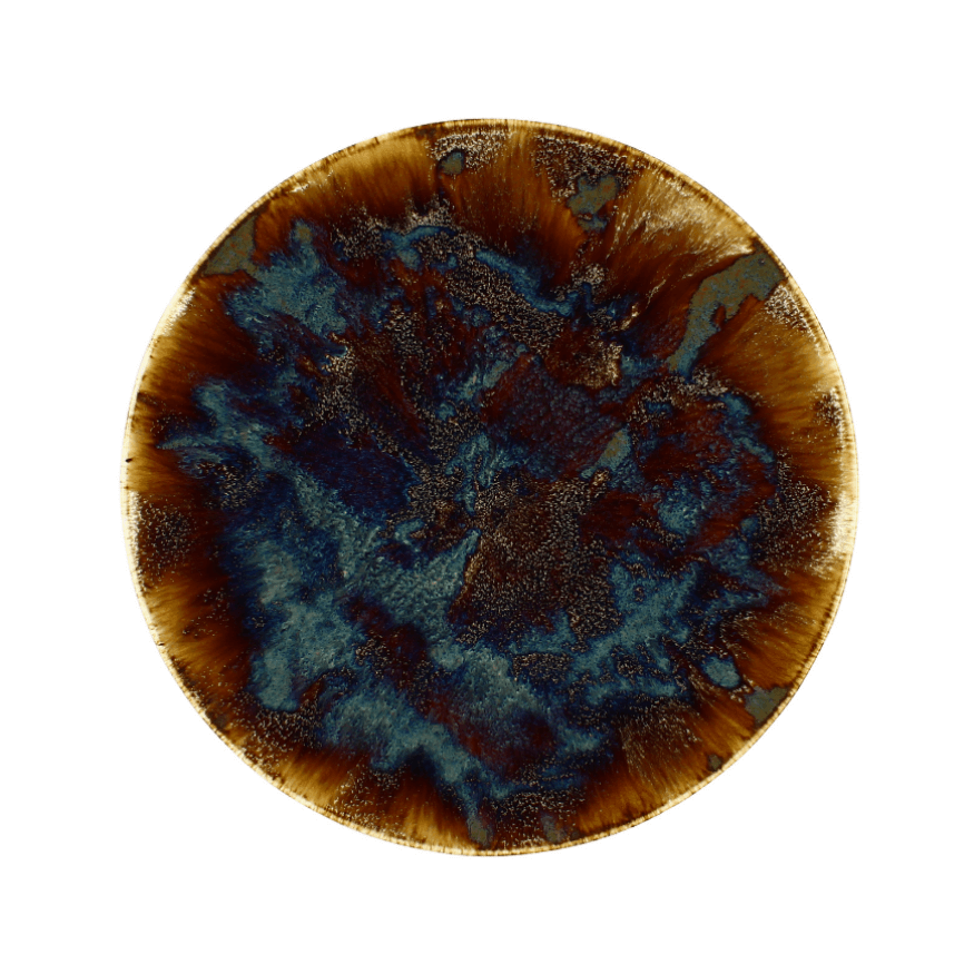 Assiette plate 27 cm en porcelaine marron Volcano - Novastyl