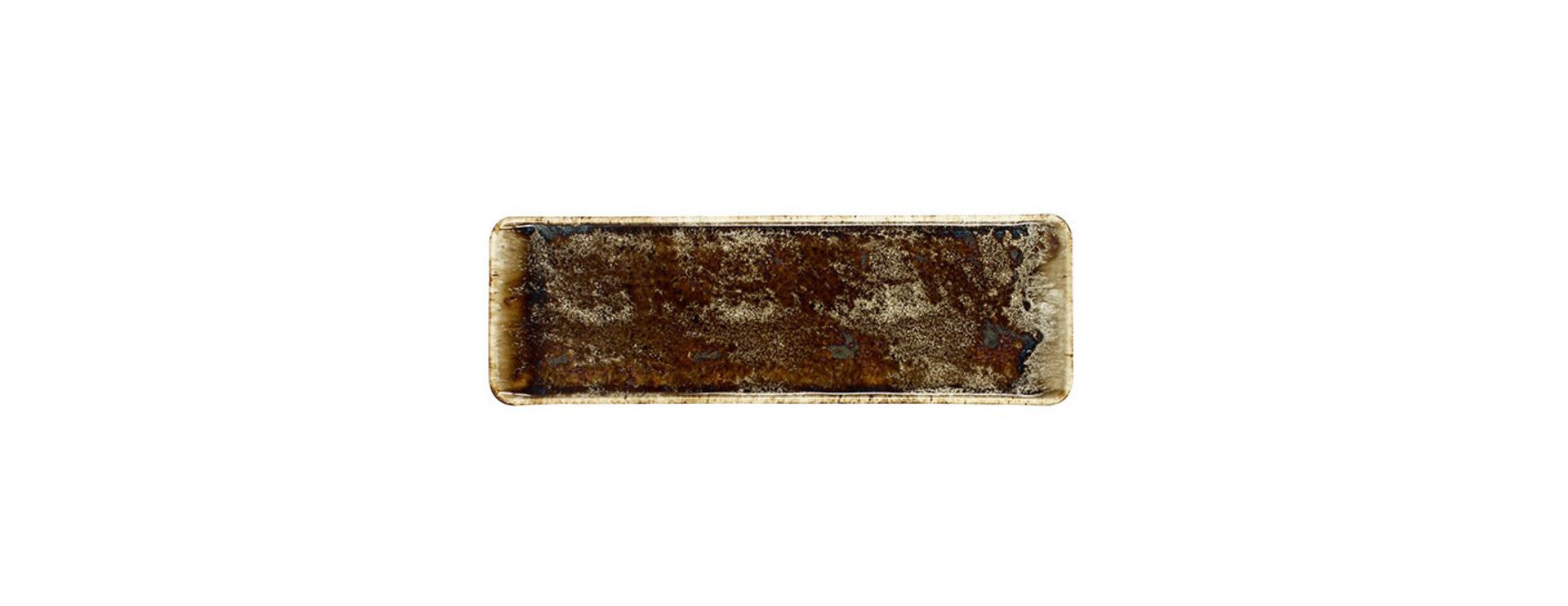 Plat 29 cm rectangulaire en porcelaine marron Volcano - Nova