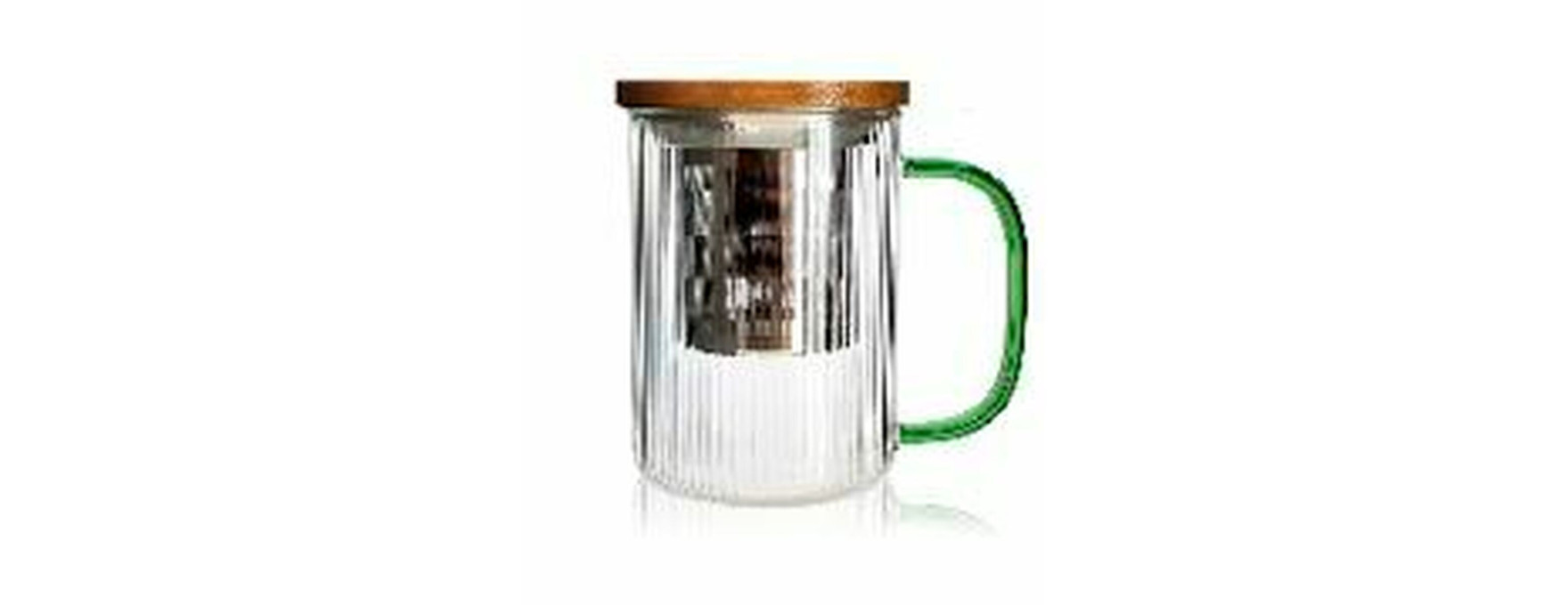Tisanière Karl en verre borosilicate anse verte 475ml - Ogo