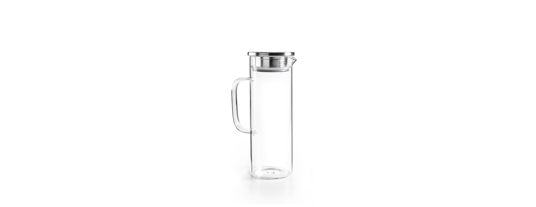 Pichet en verre borosilicate 1,1L avec bouchon filtre inox -
