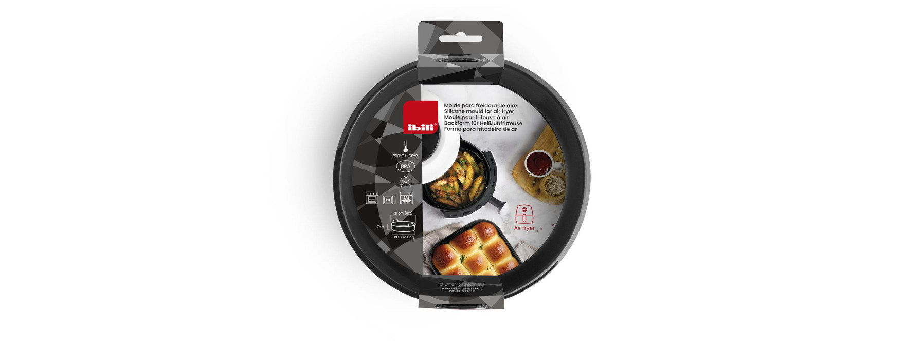 Récipient en silicone pour airfryer rond 16 cm - Ibili
