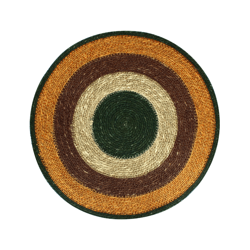 Set de table 38cm Luna rond en jonc de mer terracotta - Ogo 