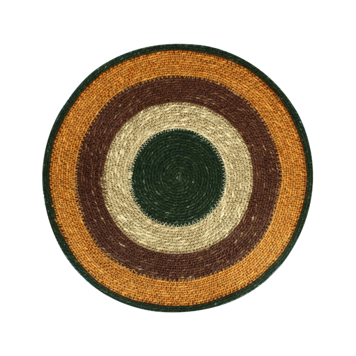 Set de table 38cm Luna rond en jonc de mer terracotta - Ogo 