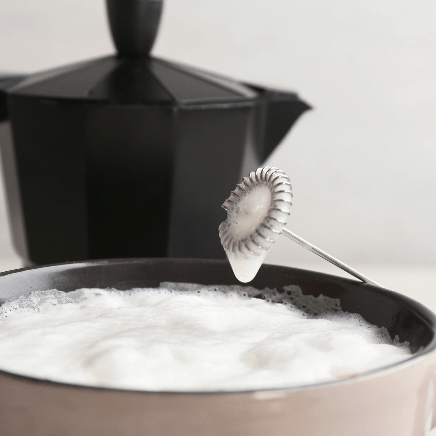 Mousseur à lait électrique en inox gris
