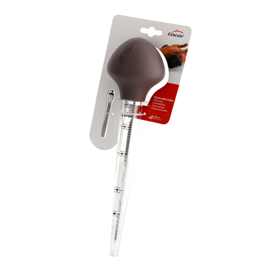 Poire à sauce contenance 40 ml avec aiguille et goupillon de