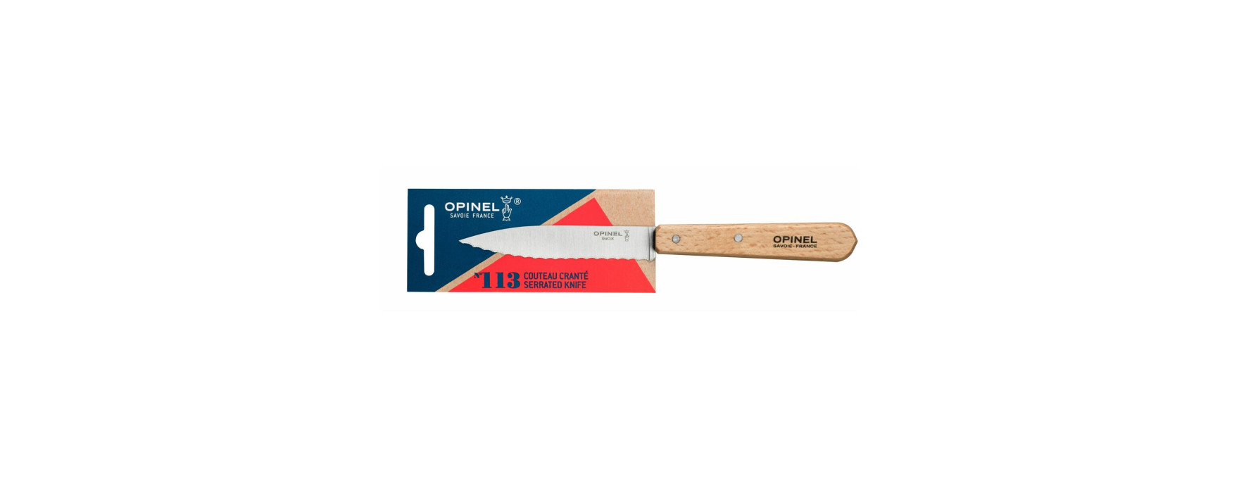 Couteau cranté n°113 naturel - Opinel