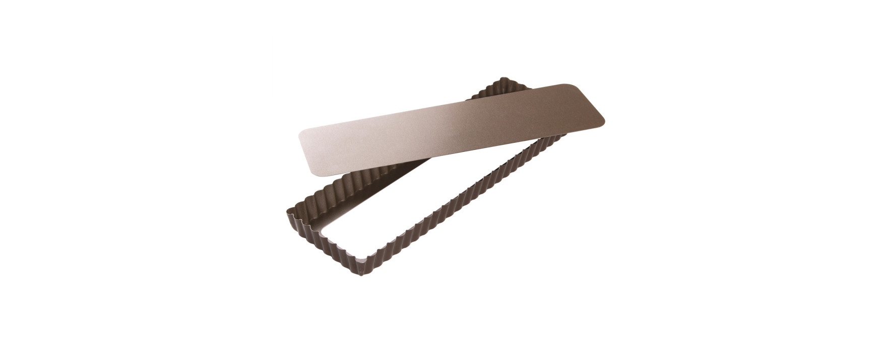 Moule à tarte rectangulaire en métal anti-adhérent 5/6 parts