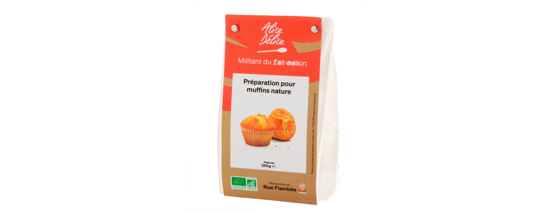 Préparation muffins nature bio sans gluten 250 gr - Alice Dé