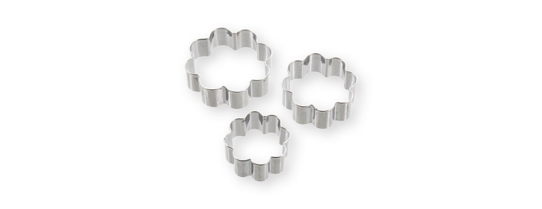 Set de 3 emporte-pièces rosace en inox 5, 6 et 7 cm - Alice