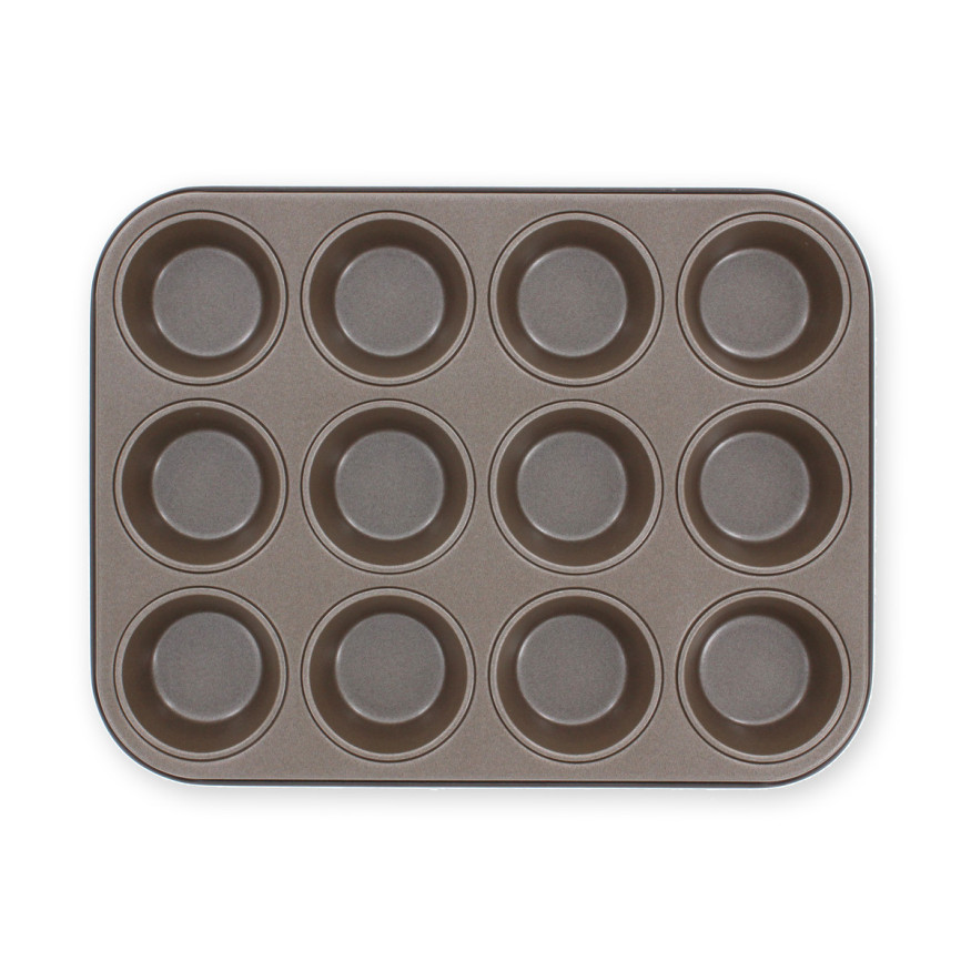 Moule 12 muffins en métal anti adhérent - Alice Délice
