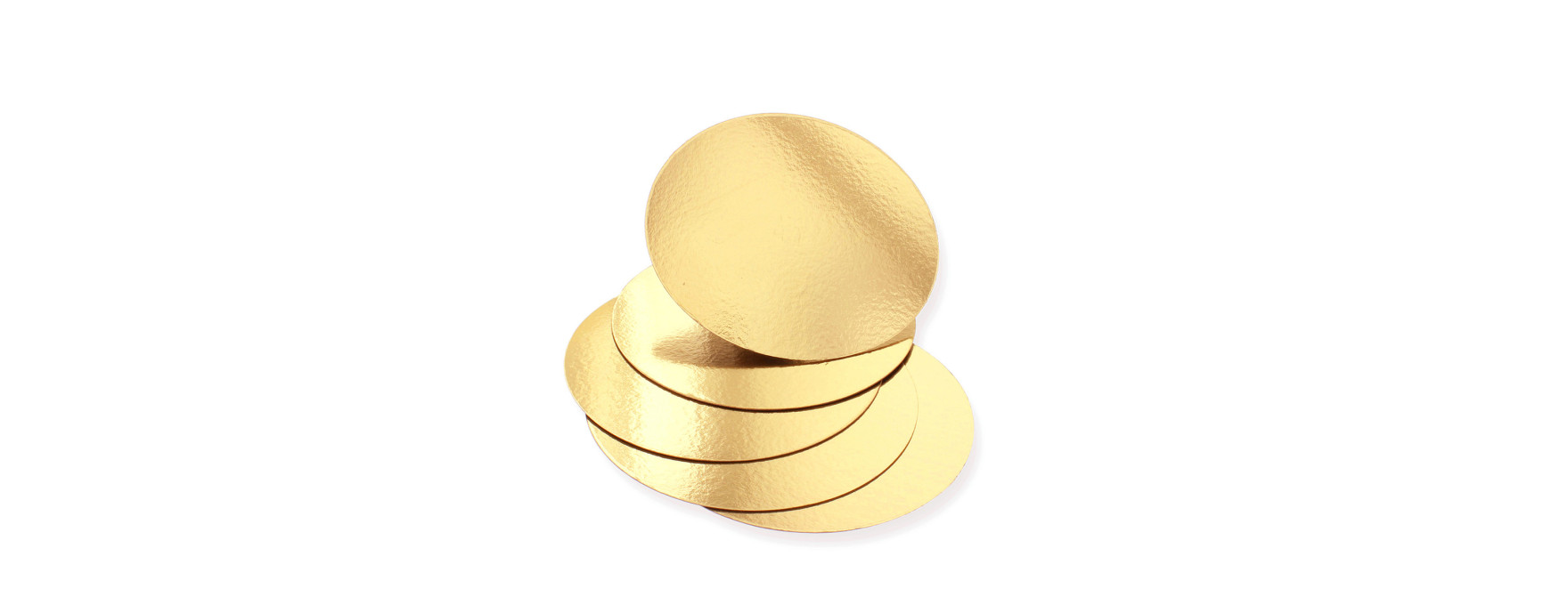 5 supports à gâteaux ronds dorés 22 cm