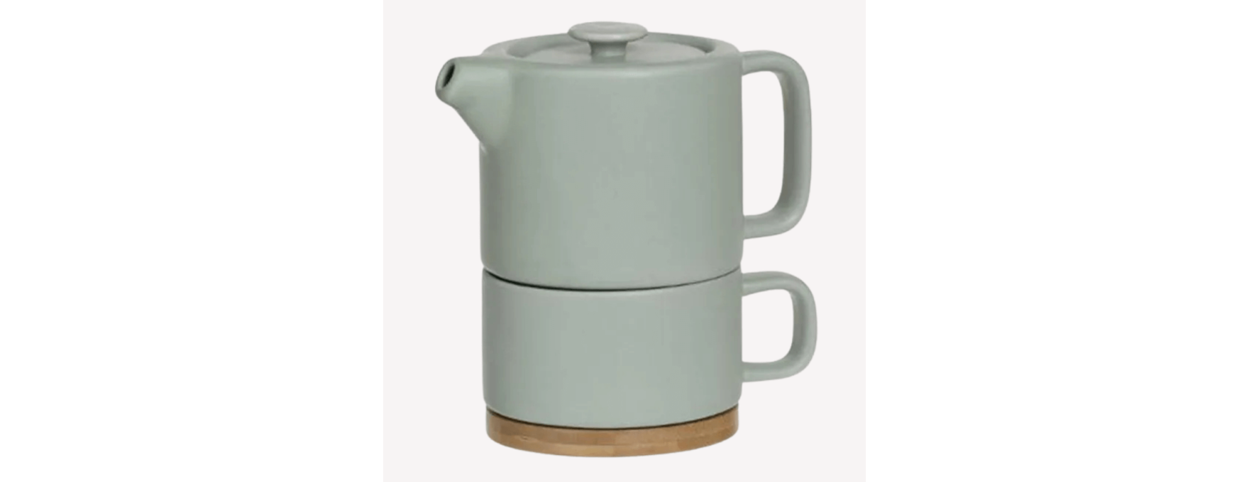 Théière avec Tasse 40cl Vert Pâle Menthe - Secret de Gourmet
