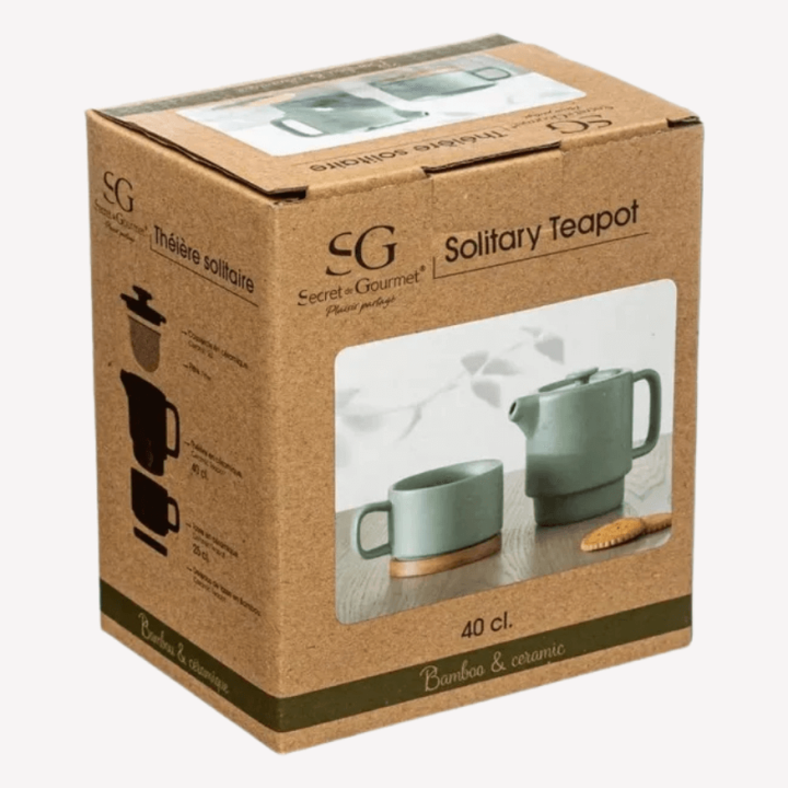 Théière avec Tasse 40cl Vert Pâle Menthe - Secret de Gourmet
