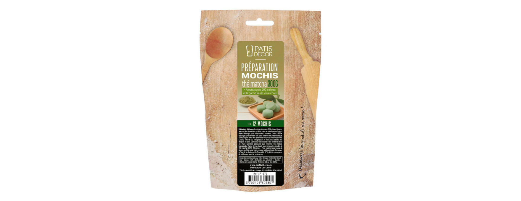 Préparation pour mochi goût thé matcha 300 gr - Patisdecor