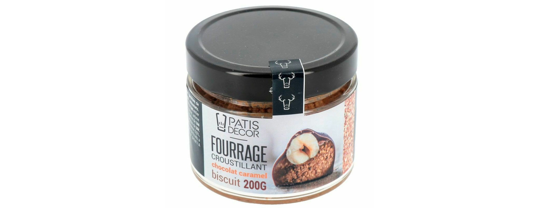 Fourrage croustillant : chocolat au lait, caramel et éclats 