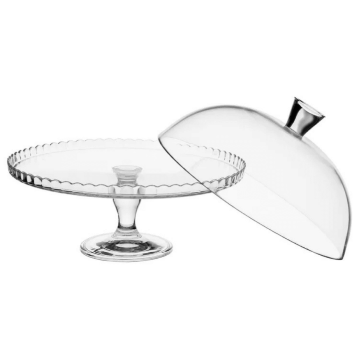 Présentoir à gâteau sur pied en verre 28 cm - Secret De Gour