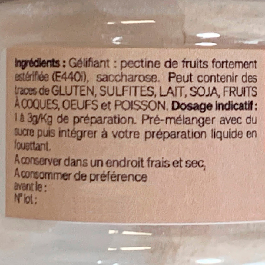Pectine rapide 150 en poudre : gélifiant spécial confitures 