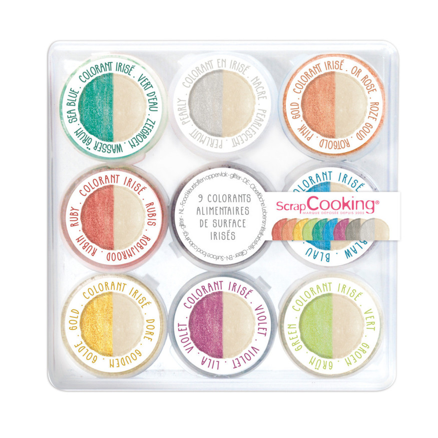 Set de colorants de surface en poudre irisés 9 x 1.5 gr - Sc