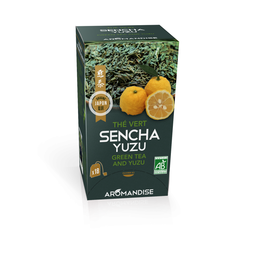 18 sachets de thé vert sencha et yuzu 2 gr - Aromandise