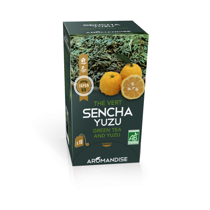 18 sachets de thé vert sencha et yuzu 2 gr - Aromandise