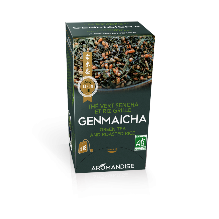18 sachets de thé vert et riz Genmaicha 2 gr - Aromandise