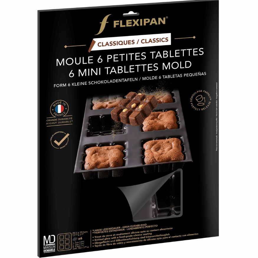 Moule silicone et tricot de verre 6 tablettes - Flexipan