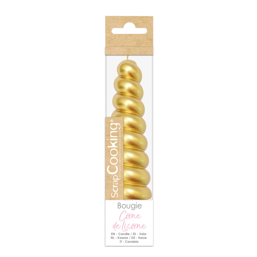 Bougie corne de licorne dorée XXL - Scrapcooking