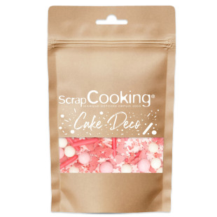 Décors à parsemer sucrés cœurs roses 70 gr - Scrapcooking