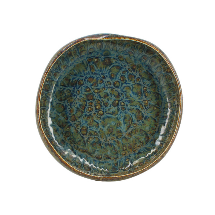 Assiette coupe 19 cm Venus en porcelaine émail réactif - Ogo