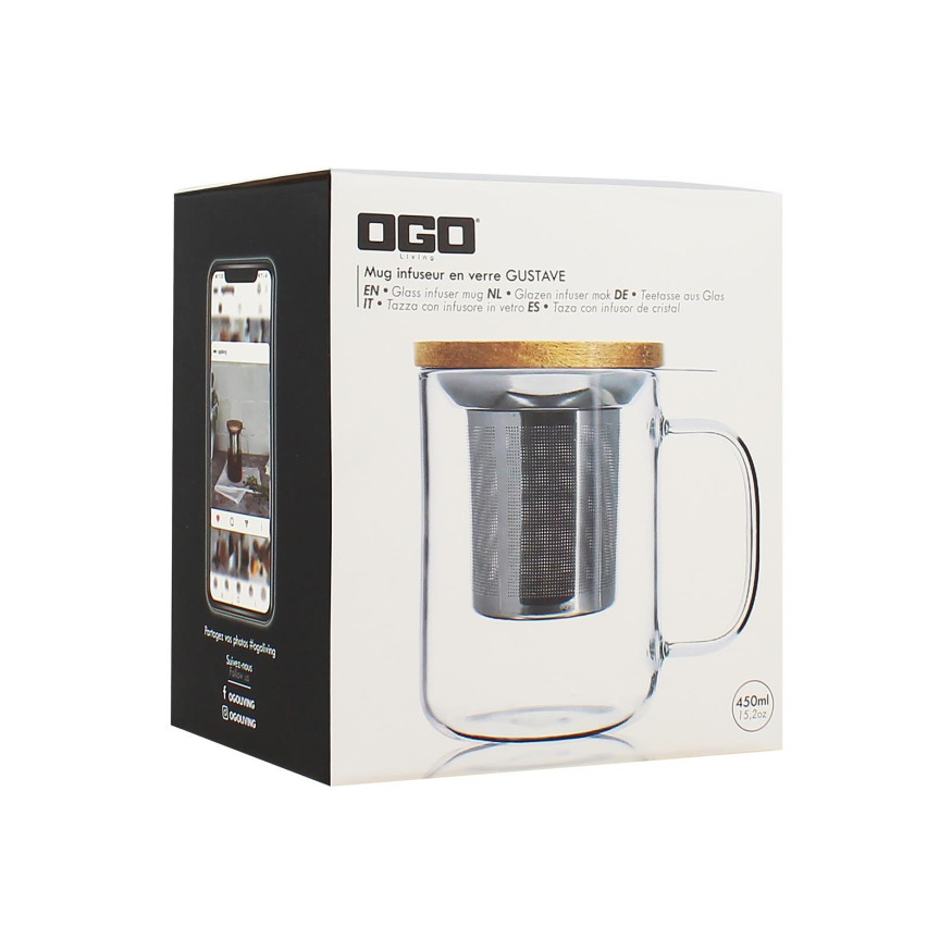 Tisanière Gustave verre borosilicate 450ml - Ogo living