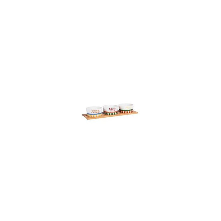 Service apéritif 3 pièces Dolce vita L28,5 cm - Table passio