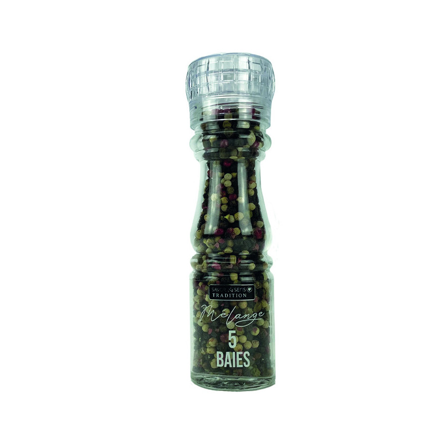 Moulin poivre 5 baies 60g - Savor et Sens
