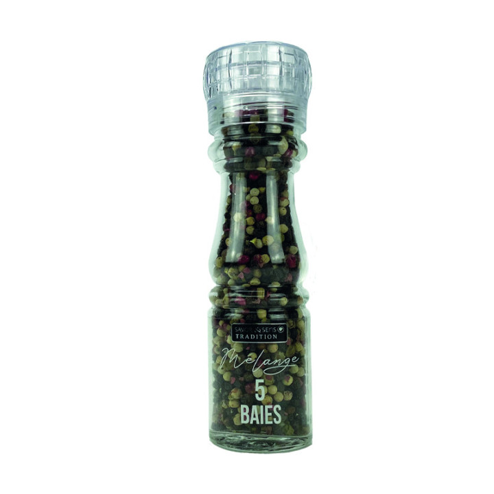 Moulin poivre 5 baies 60g - Savor et Sens