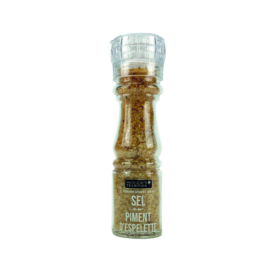 Moulin en verre sel piment d'Espelette 145g - Savor et Sens