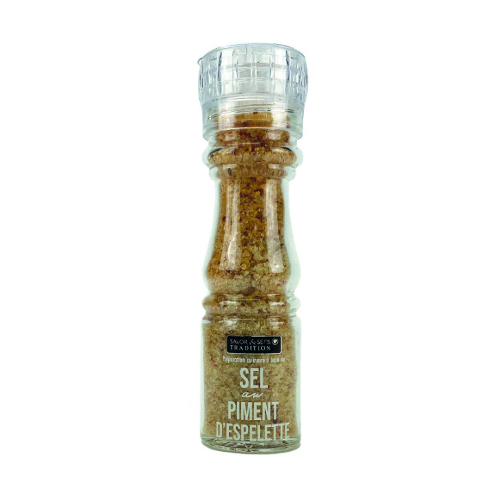 Moulin en verre sel piment d'Espelette 145g - Savor et Sens