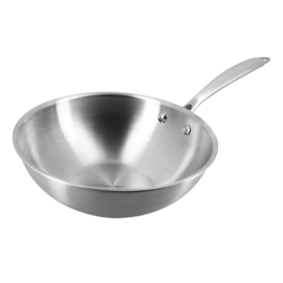 Wok Triply en acier inoxydable 24cm sans PFAS - Menastyl