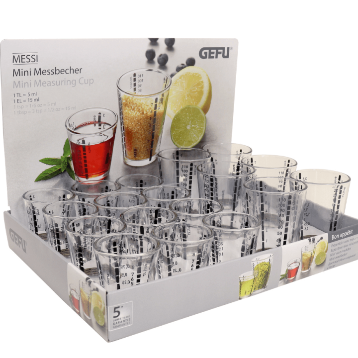 Verre mesureur MESSI 40 ml ou 100 ml - Gefu