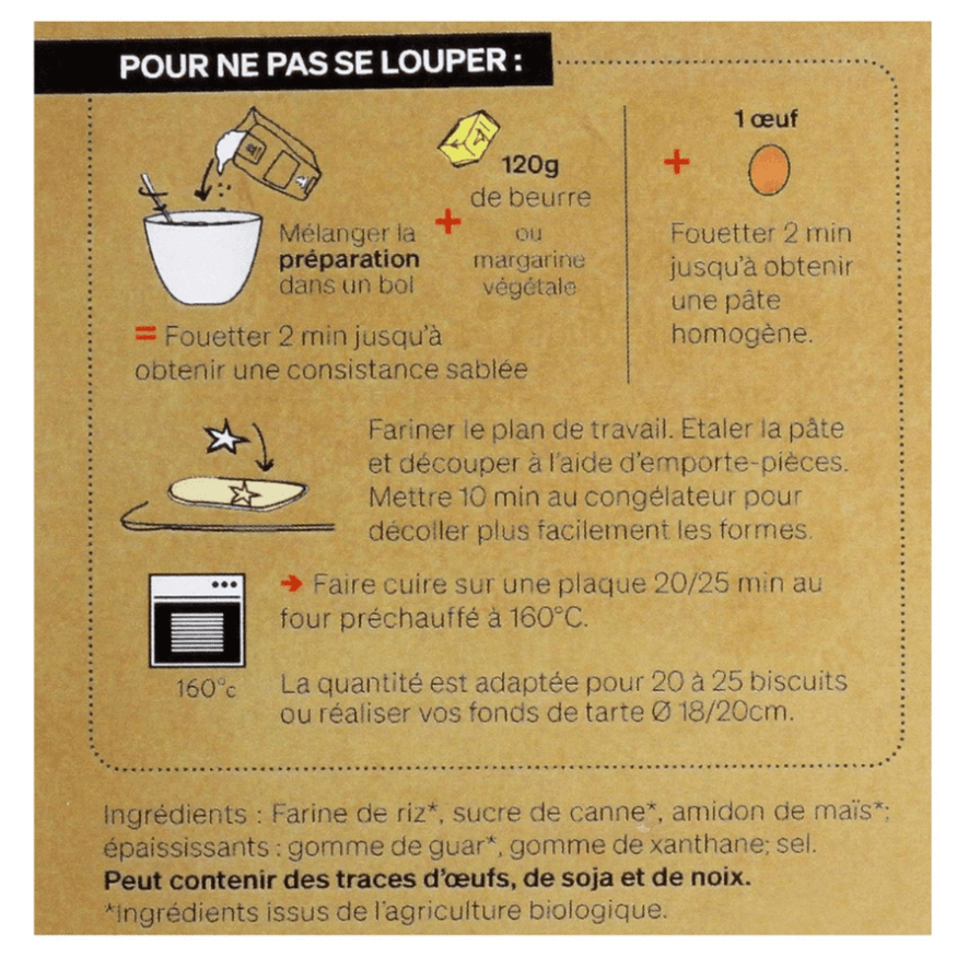 Préparation biscuits nature bio sans gluten - Alice Délice