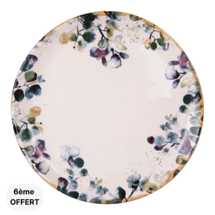 Assiette plate 27.5cm en faïence décorée Garden - Table passion Assiette plate 27.5cm en faïence décorée Garden - Table passion