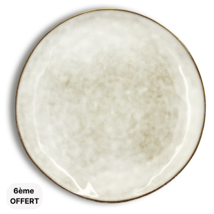 Assiette plate 27,5 cm Boral en grès beige - Ogo living