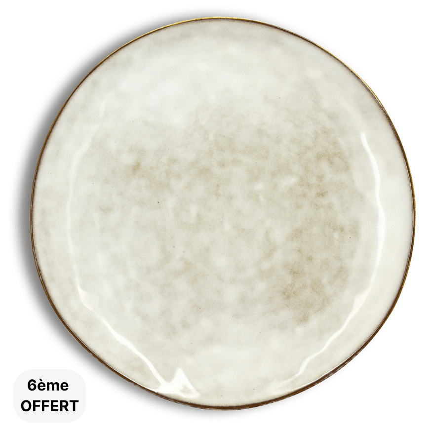 Assiette plate 27,5 cm Boral en grès beige - Ogo living