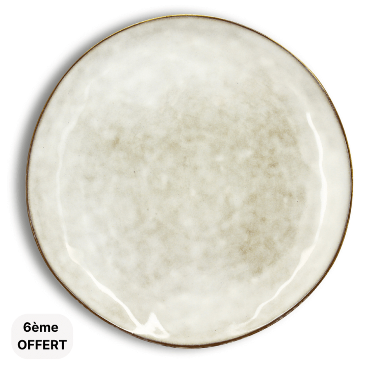 Assiette plate 27,5 cm Boral en grès beige - Ogo living