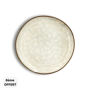 Assiette dessert 20 cm Boral en grès beige - Ogo living